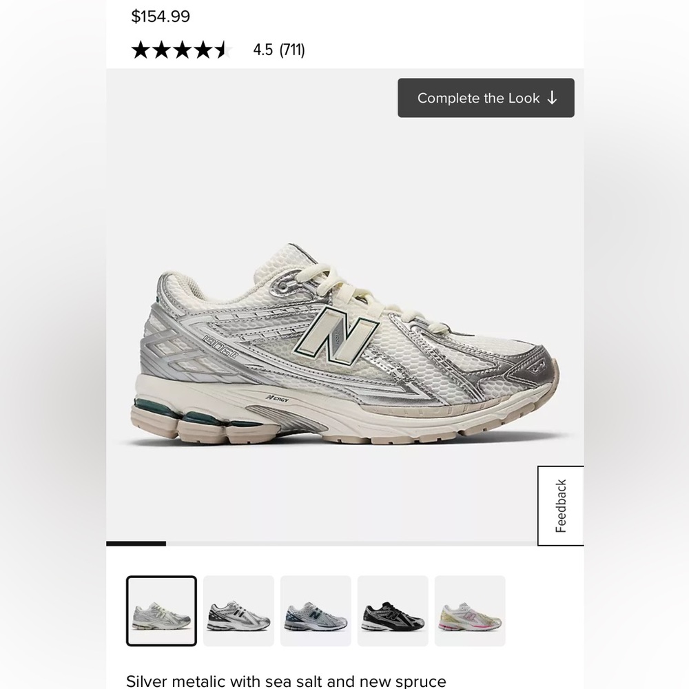 New Balance 1906 White and Silver Sneakers